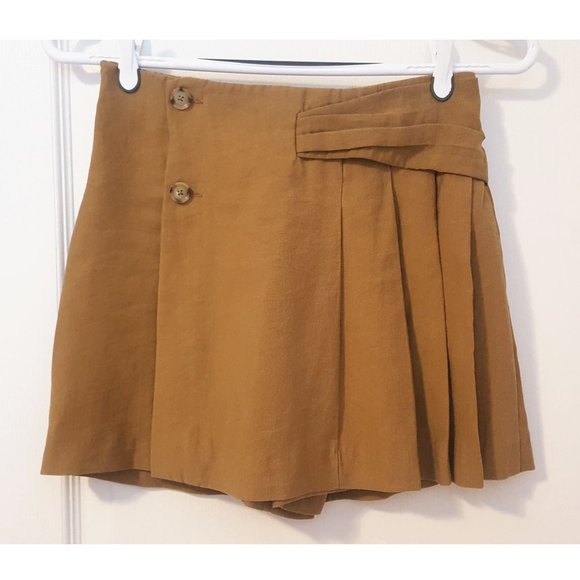 Zara Brown Pleated Skort - Picture 2 of 4